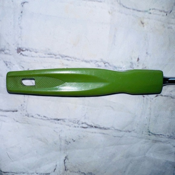 Vintage 2 Prong Serving Meat Turning Fork 12" Green Plastic Handle Japan MCM - Picture 4 of 9